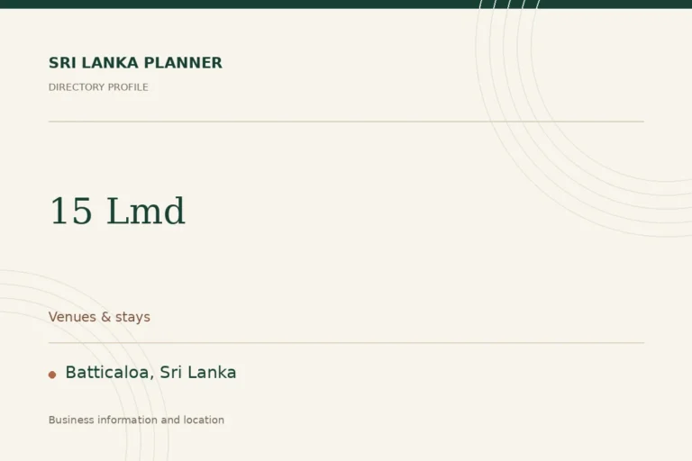 Directory cover for 15 Lmd in Batticaloa, Sri Lanka, showing the business name and category.