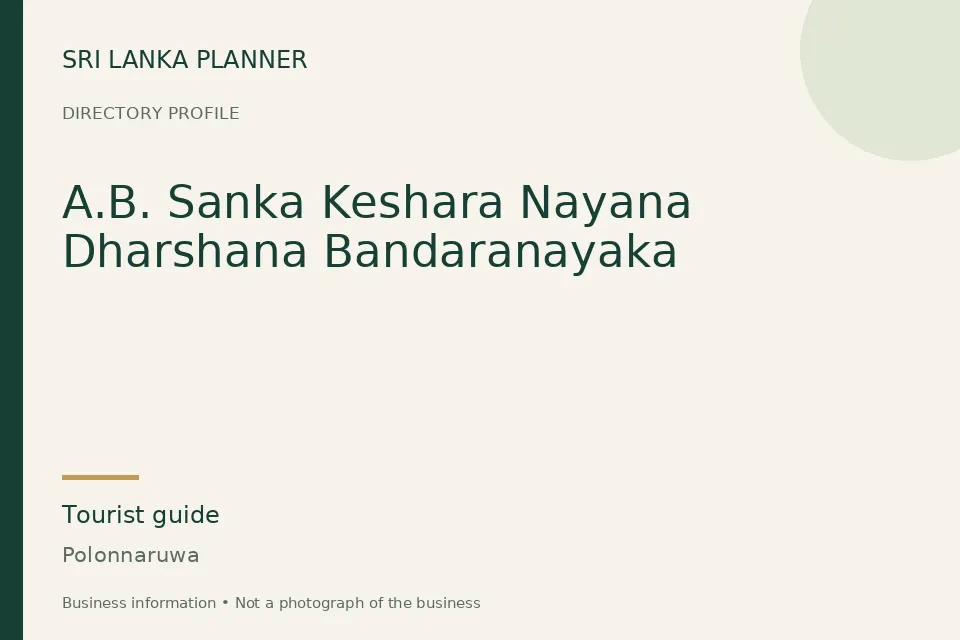 Directory cover for A.B. Sanka Keshara Nayana Dharshana Bandaranayaka in Polonnaruwa, Sri Lanka