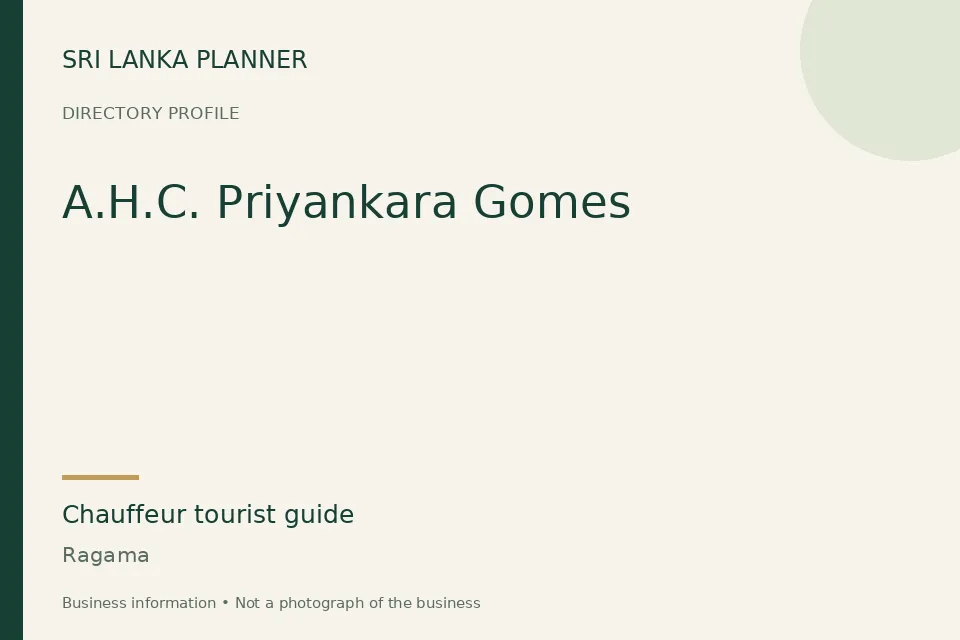 Directory cover for A.H.C. Priyankara Gomes in Ragama, Sri Lanka