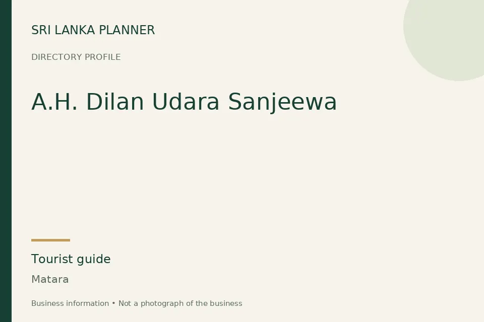 Directory cover for A.H. Dilan Udara Sanjeewa in Matara, Sri Lanka