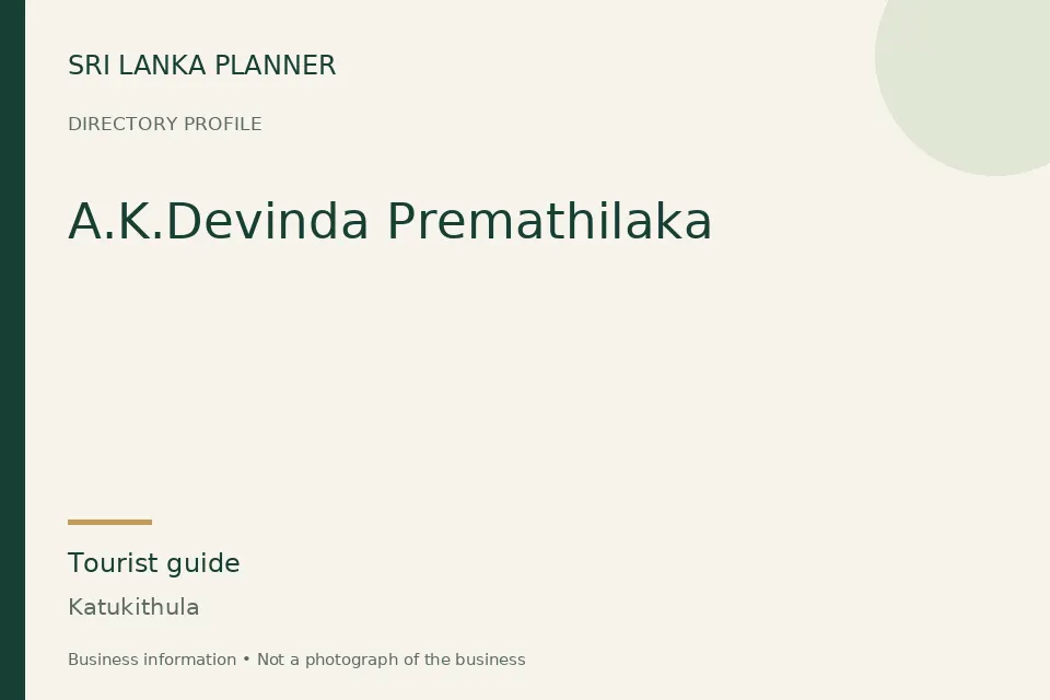 Directory cover for A.K.Devinda Premathilaka in Katukithula, Sri Lanka
