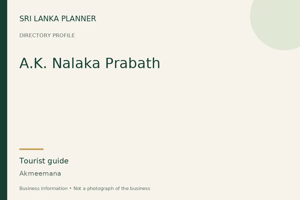 Directory cover for A.K. Nalaka Prabath in Akmeemana, Sri Lanka