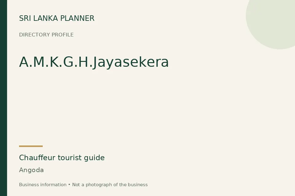 Directory cover for A.M.K.G.H.Jayasekera in Angoda, Sri Lanka