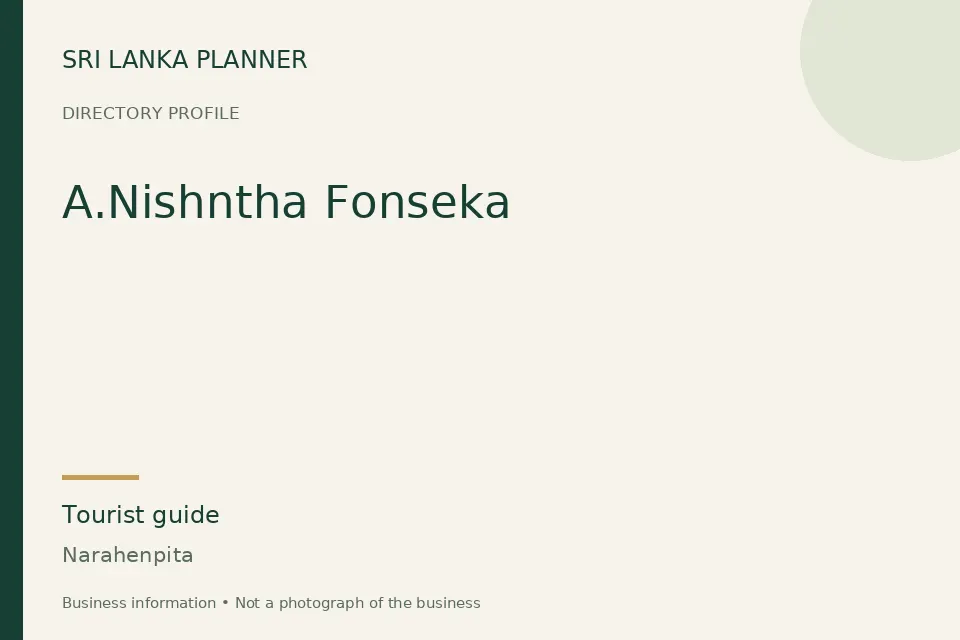 Directory cover for A.Nishntha Fonseka in Narahenpita, Sri Lanka