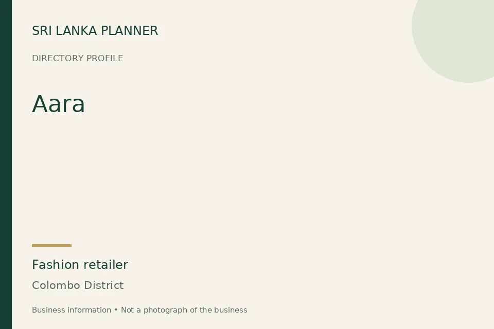 Directory cover for Aara in Colombo District, Sri Lanka