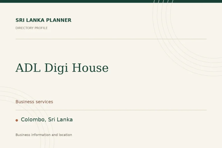 Directory cover for ADL Digi House in Colombo, Sri Lanka, showing the business name and category.