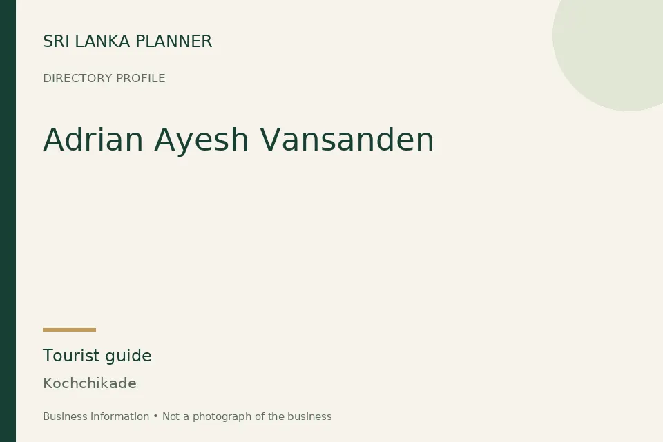 Directory cover for Adrian Ayesh Vansanden in Kochchikade, Sri Lanka