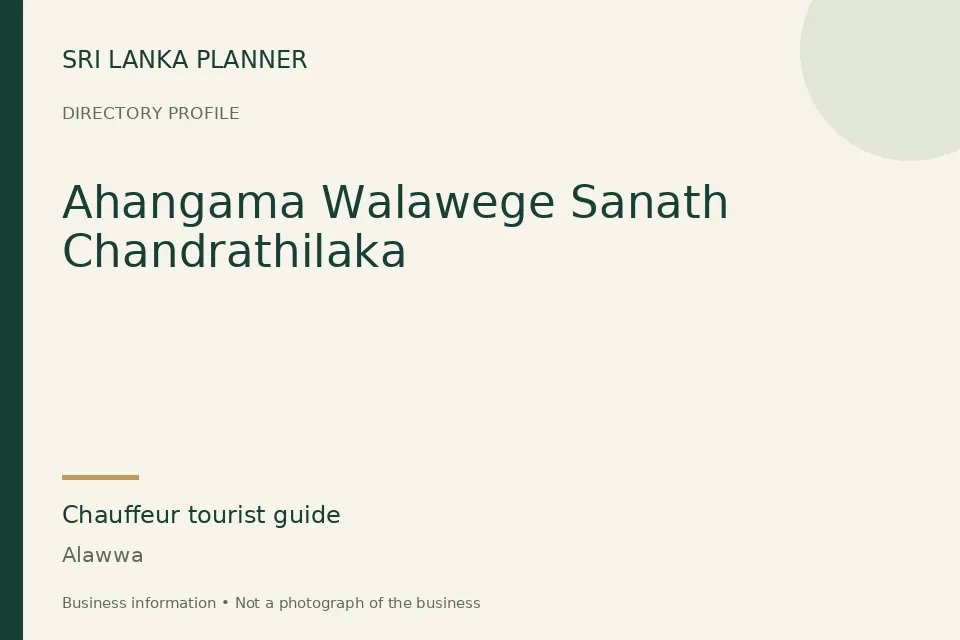 Directory cover for Ahangama Walawege Sanath Chandrathilaka in Alawwa, Sri Lanka