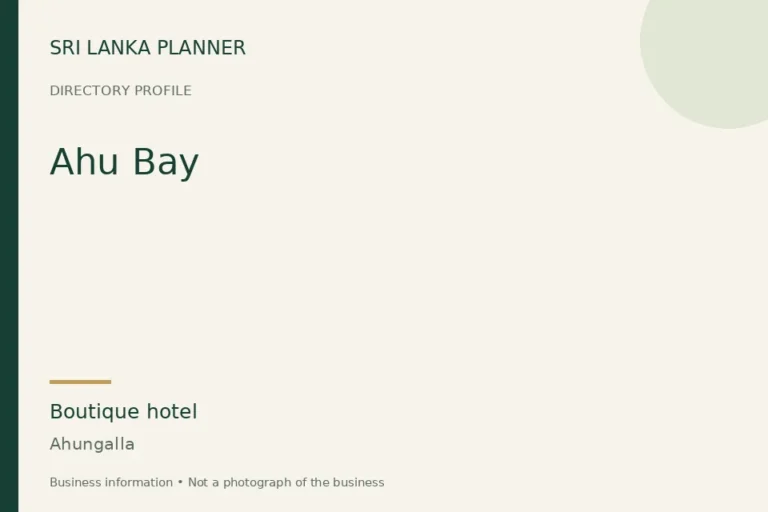 Directory cover for Ahu Bay in Ahungalla, Sri Lanka