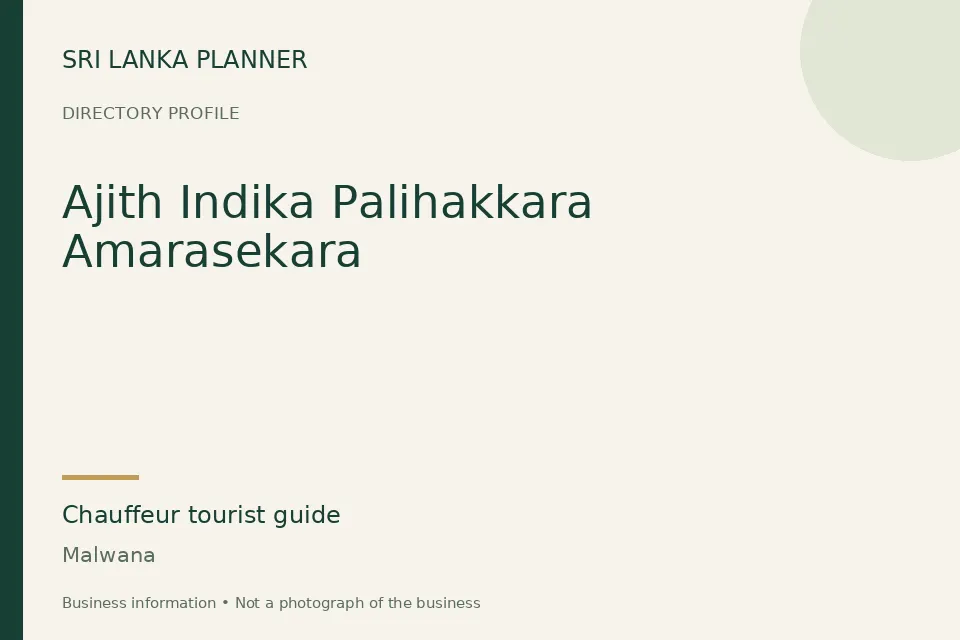 Directory cover for Ajith Indika Palihakkara Amarasekara in Malwana, Sri Lanka