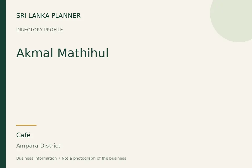 Directory cover for Akmal Mathihul in Ampara District, Sri Lanka
