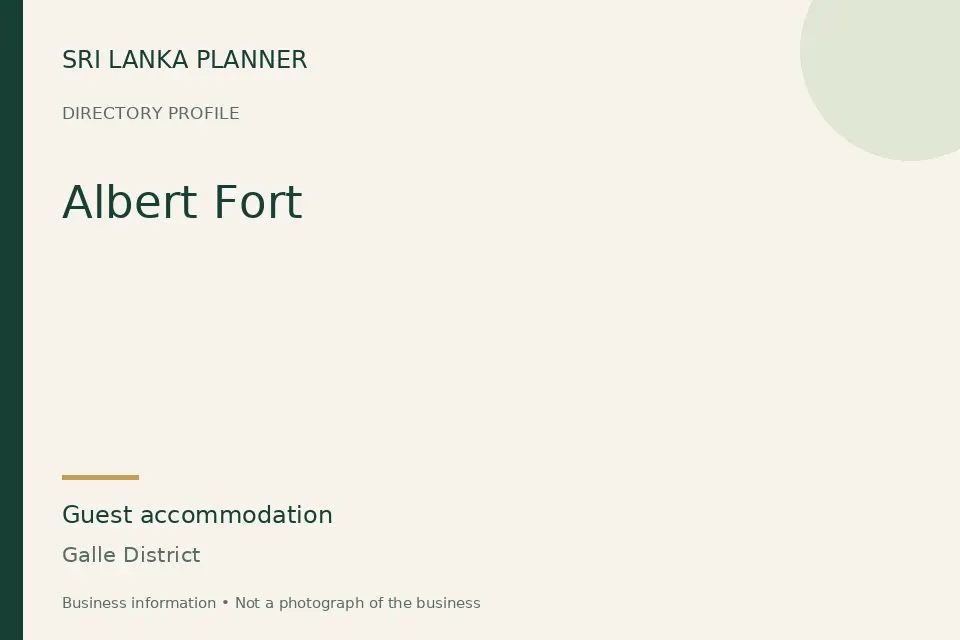 Directory cover for Albert Fort in Galle District, Sri Lanka