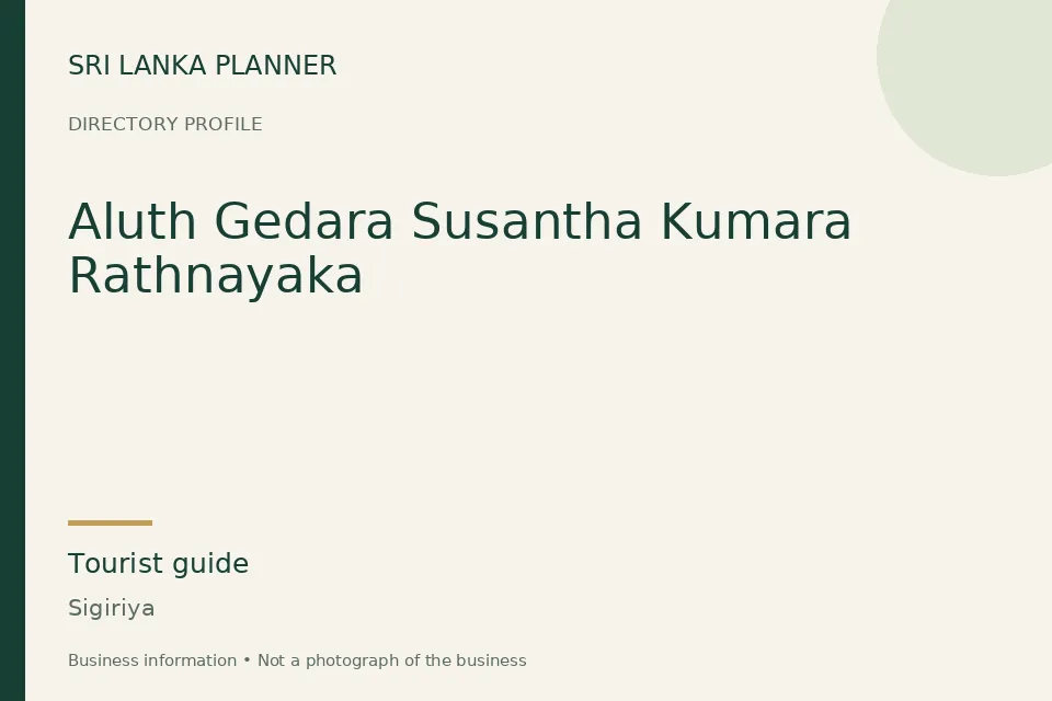 Directory cover for Aluth Gedara Susantha Kumara Rathnayaka in Sigiriya, Sri Lanka