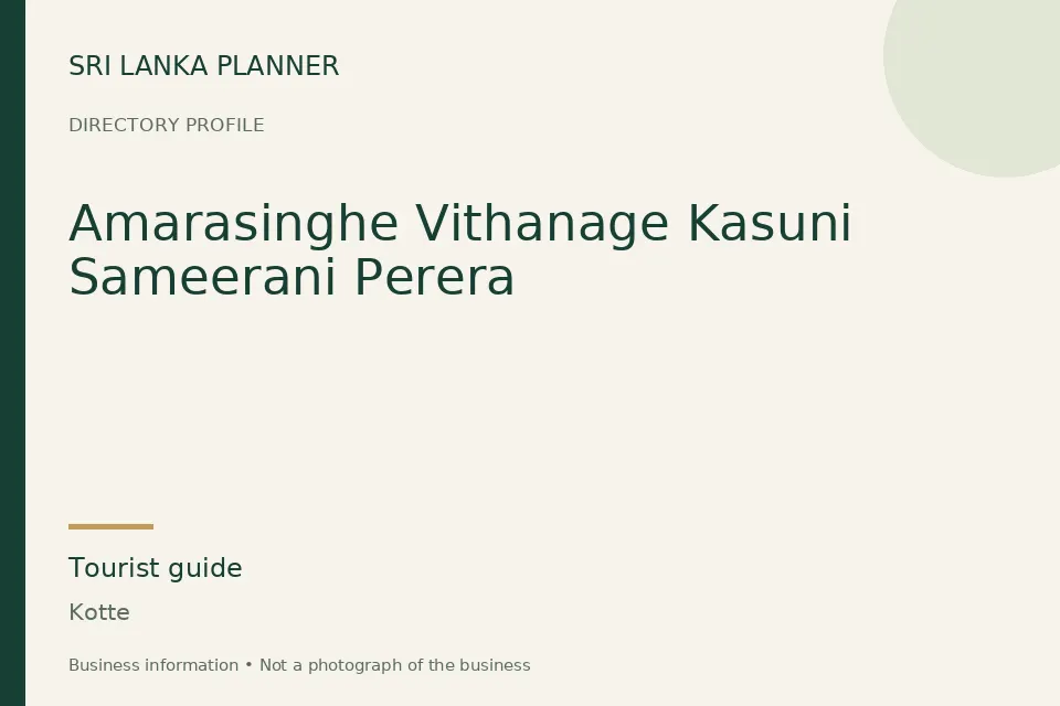 Directory cover for Amarasinghe Vithanage Kasuni Sameerani Perera in Kotte, Sri Lanka