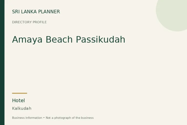 Directory cover for Amaya Beach Passikudah in Kalkudah, Sri Lanka
