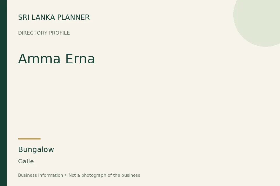 Directory cover for Amma Erna in Galle, Sri Lanka