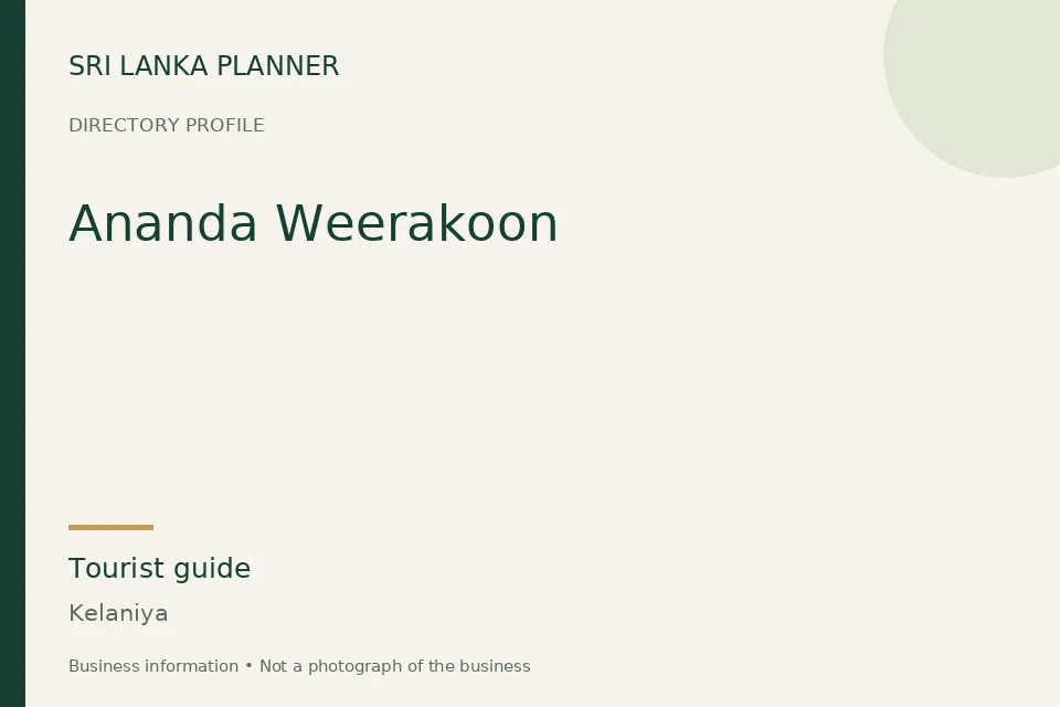 Directory cover for Ananda Weerakoon in Kelaniya, Sri Lanka