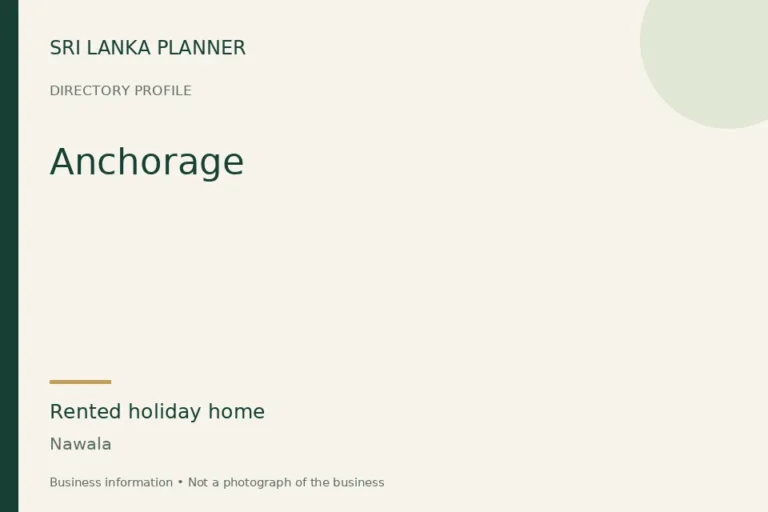 Directory cover for Anchorage in Nawala, Sri Lanka