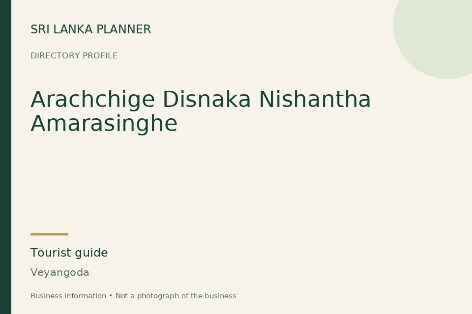 Directory cover for Arachchige Disnaka Nishantha Amarasinghe in Veyangoda, Sri Lanka