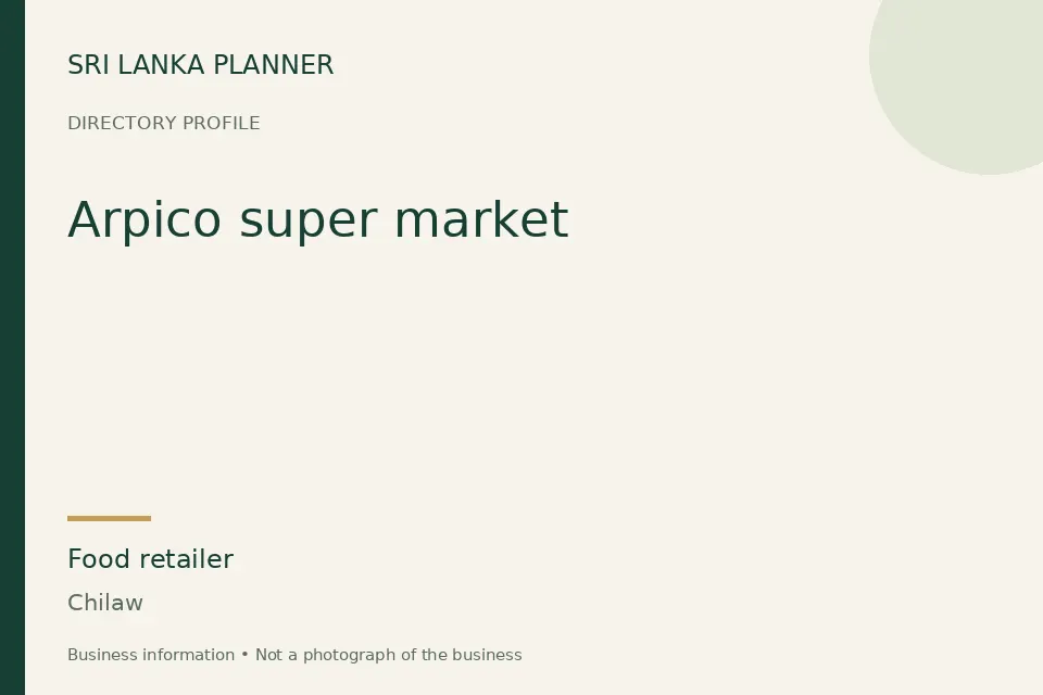 Directory cover for Arpico super market in Chilaw, Sri Lanka