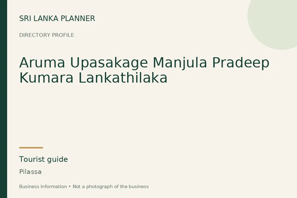 Directory cover for Aruma Upasakage Manjula Pradeep Kumara Lankathilaka in Pilassa, Sri Lanka