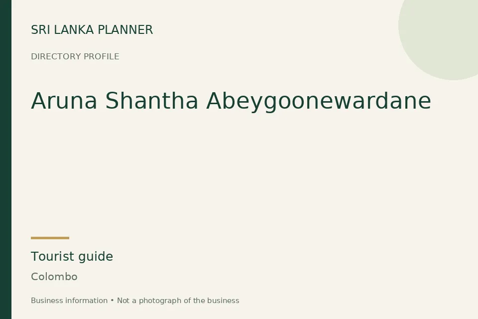 Directory cover for Aruna Shantha Abeygoonewardane in Colombo, Sri Lanka