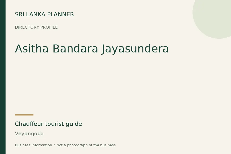Directory cover for Asitha Bandara Jayasundera in Veyangoda, Sri Lanka
