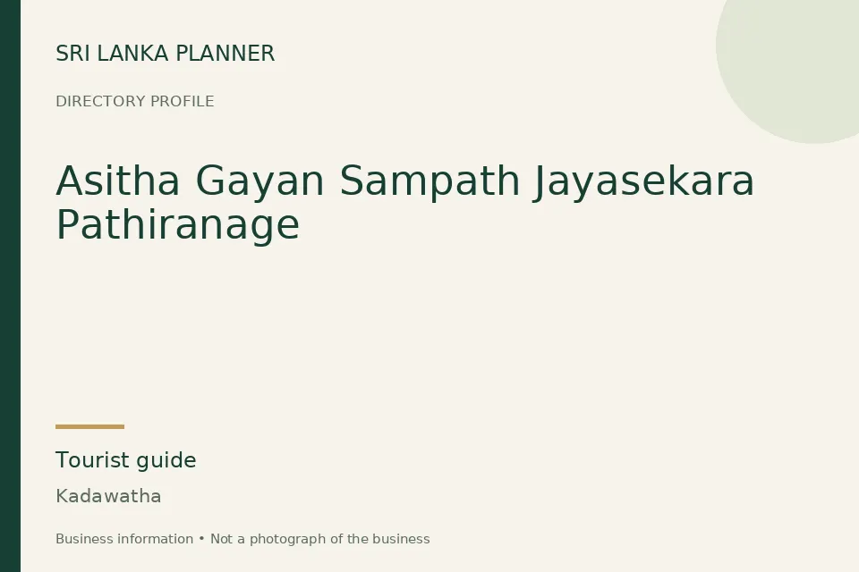 Directory cover for Asitha Gayan Sampath Jayasekara Pathiranage in Kadawatha, Sri Lanka