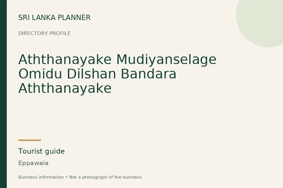 Directory cover for Aththanayake Mudiyanselage Omidu Dilshan Bandara Aththanayake in Eppawala, Sri Lanka