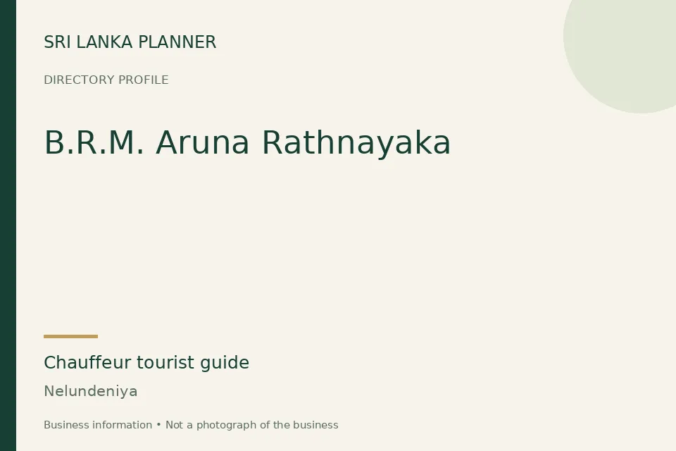 Directory cover for B.R.M. Aruna Rathnayaka in Nelundeniya, Sri Lanka