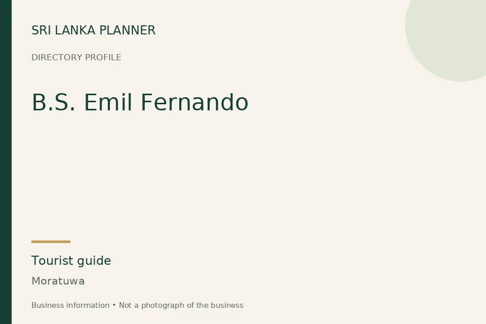 Directory cover for B.S. Emil Fernando in Moratuwa, Sri Lanka