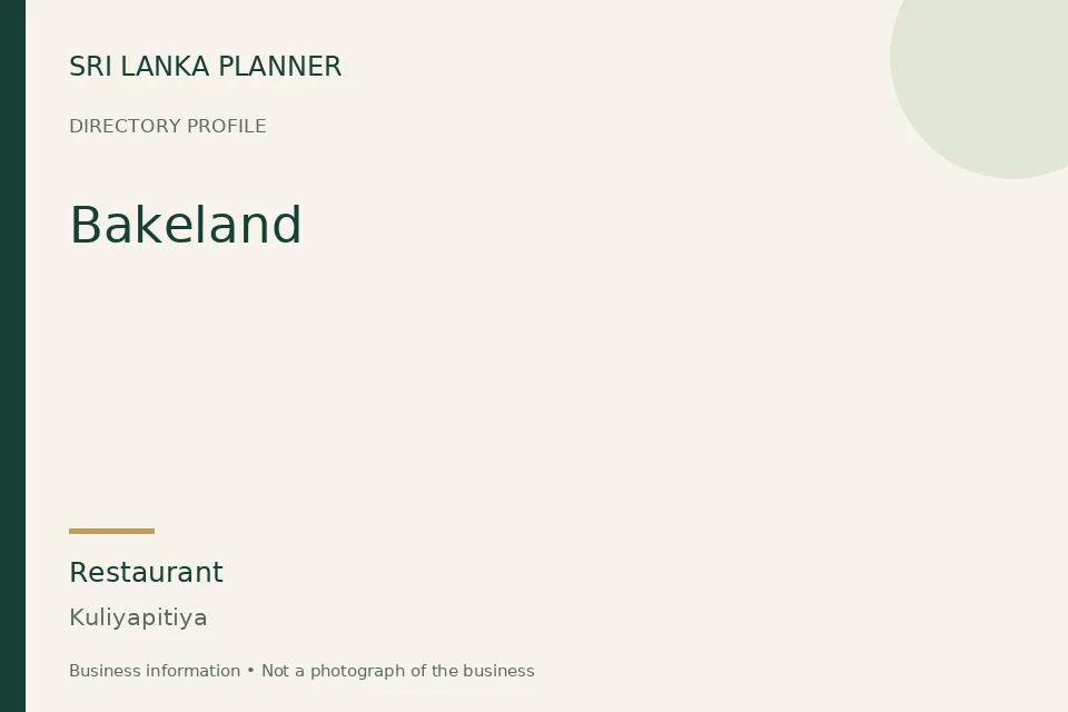 Directory cover for Bakeland in Kuliyapitiya, Sri Lanka