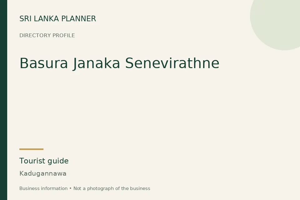 Directory cover for Basura Janaka Senevirathne in Kadugannawa, Sri Lanka