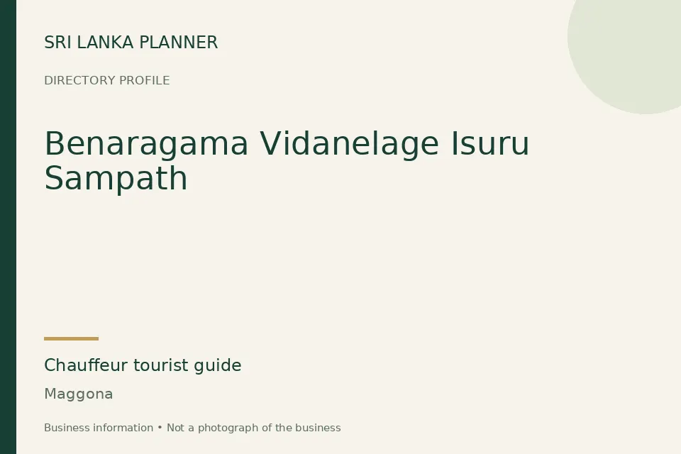 Directory cover for Benaragama Vidanelage Isuru Sampath in Maggona, Sri Lanka