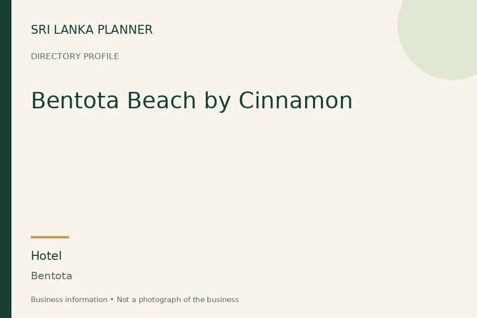 Directory cover for Bentota Beach by Cinnamon in Bentota, Sri Lanka