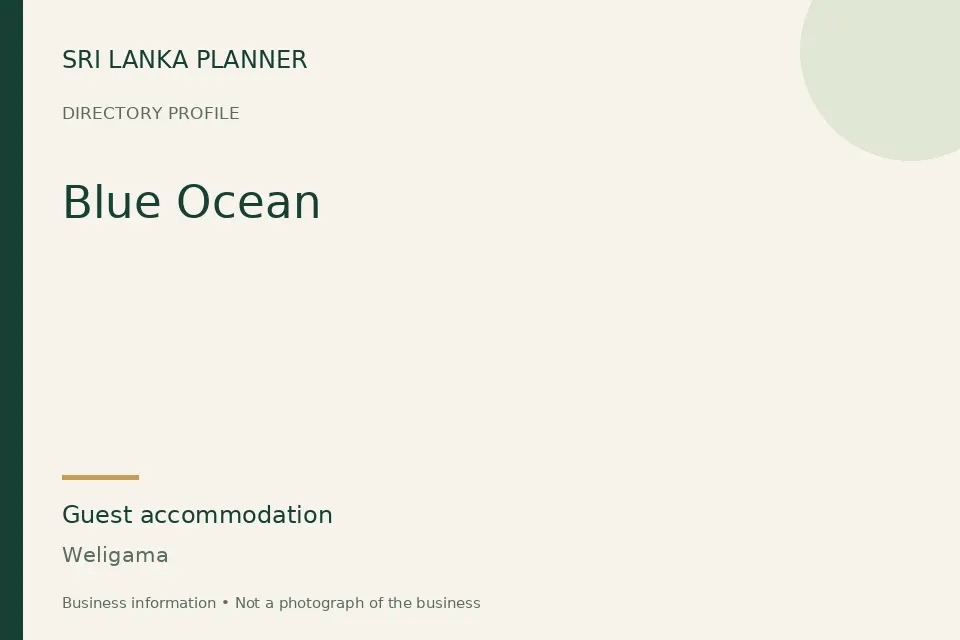 Directory cover for Blue Ocean in Weligama, Sri Lanka