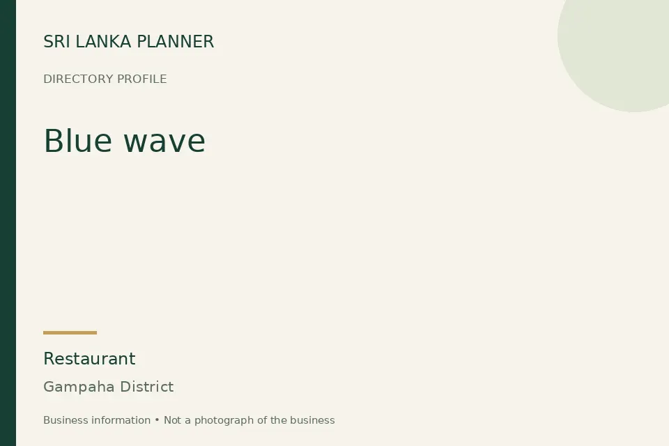 Directory cover for Blue wave in Gampaha District, Sri Lanka