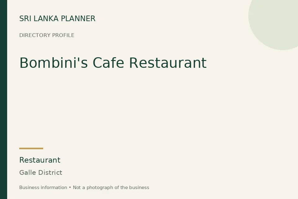 Directory cover for Bombini's Cafe Restaurant in Galle District, Sri Lanka