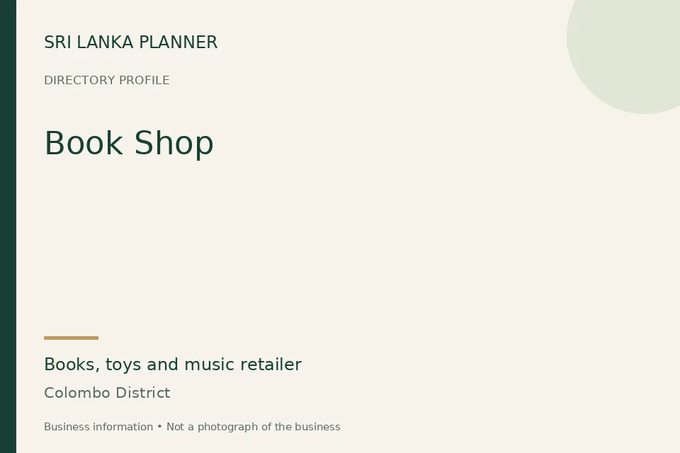 Directory cover for Book Shop in Colombo District, Sri Lanka