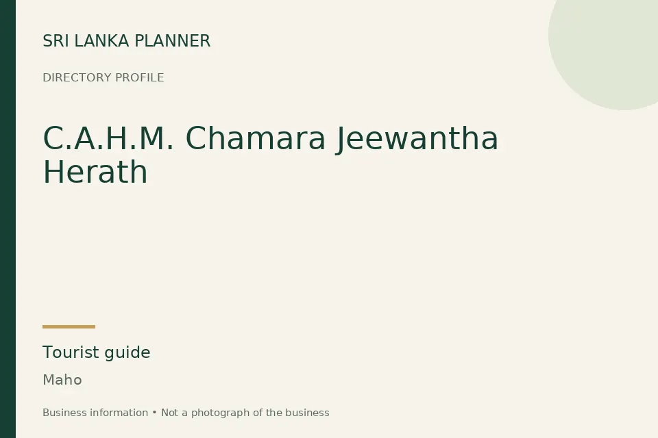 Directory cover for C.A.H.M. Chamara Jeewantha Herath in Maho, Sri Lanka
