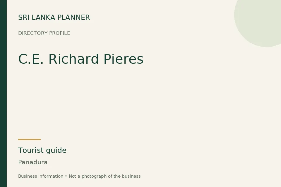 Directory cover for C.E. Richard Pieres in Panadura, Sri Lanka