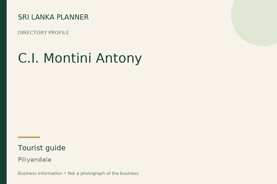 Directory cover for C.I. Montini Antony in Piliyandala, Sri Lanka