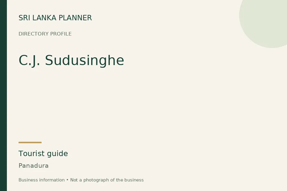 Directory cover for C.J. Sudusinghe in Panadura, Sri Lanka