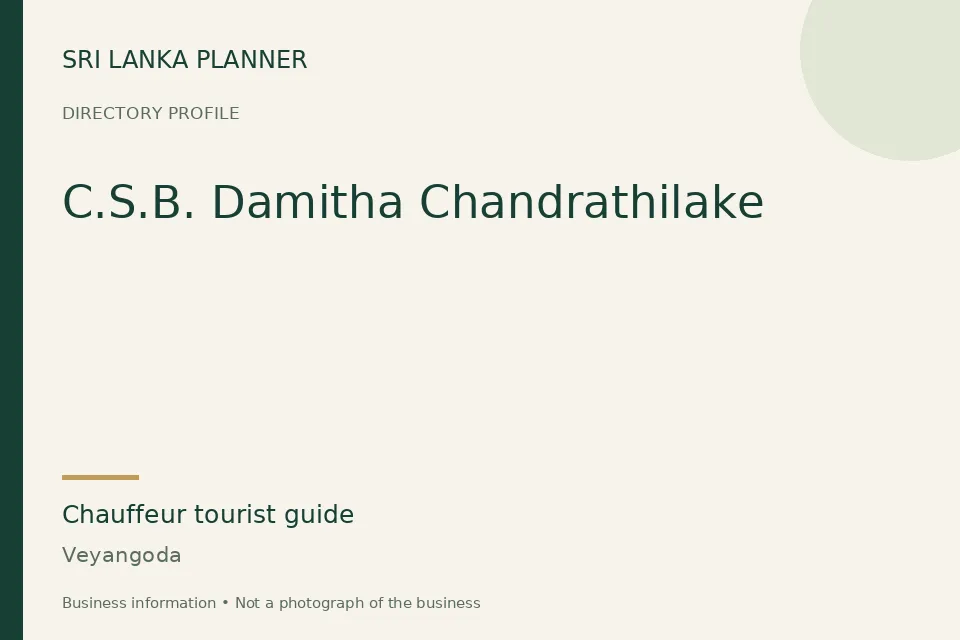 Directory cover for C.S.B. Damitha Chandrathilake in Veyangoda, Sri Lanka