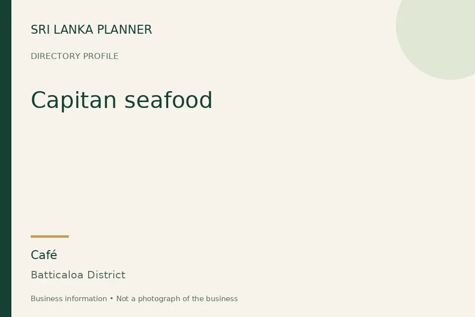 Directory cover for Capitan seafood in Batticaloa District, Sri Lanka