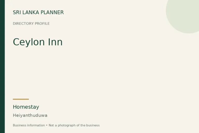 Directory cover for Ceylon Inn in Heiyanthuduwa, Sri Lanka