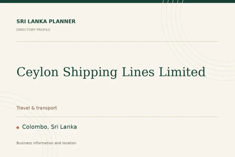 Directory cover for Ceylon Shipping Lines Limited in Colombo, Sri Lanka, showing the business name and category.