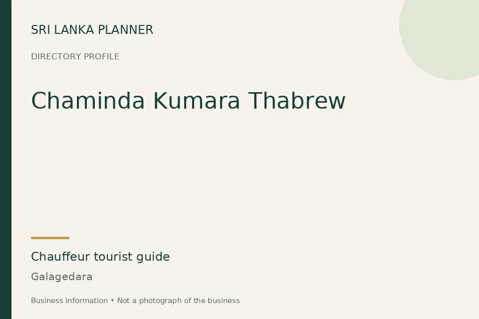 Directory cover for Chaminda Kumara Thabrew in Galagedara, Sri Lanka