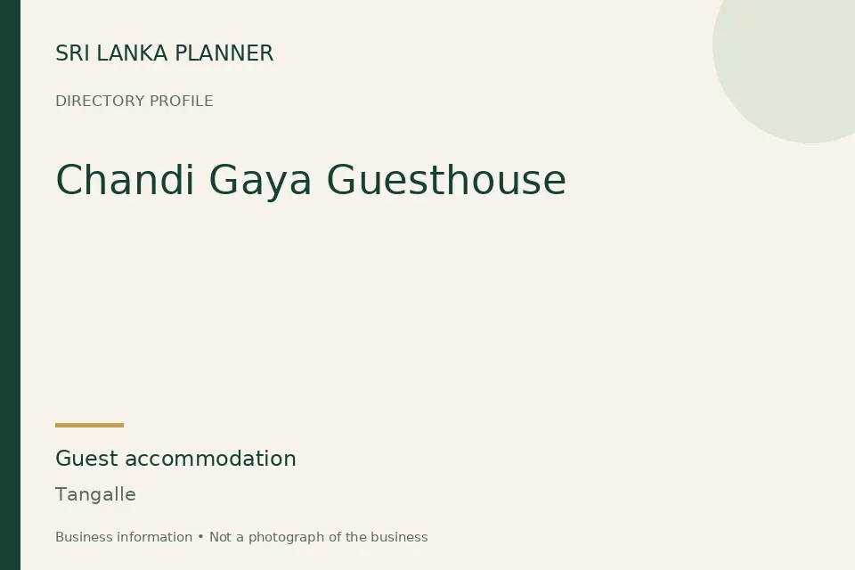 Directory cover for Chandi Gaya Guesthouse in Tangalle, Sri Lanka