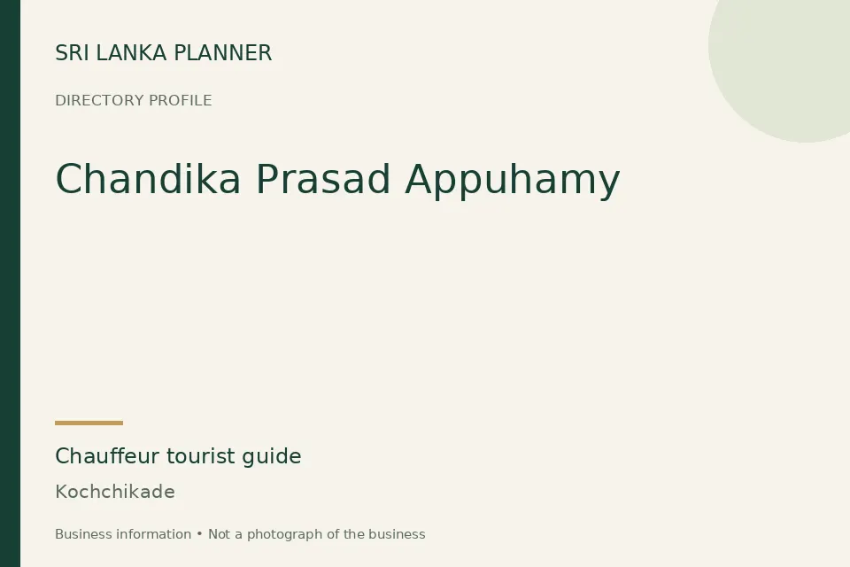 Directory cover for Chandika Prasad Appuhamy in Kochchikade, Sri Lanka
